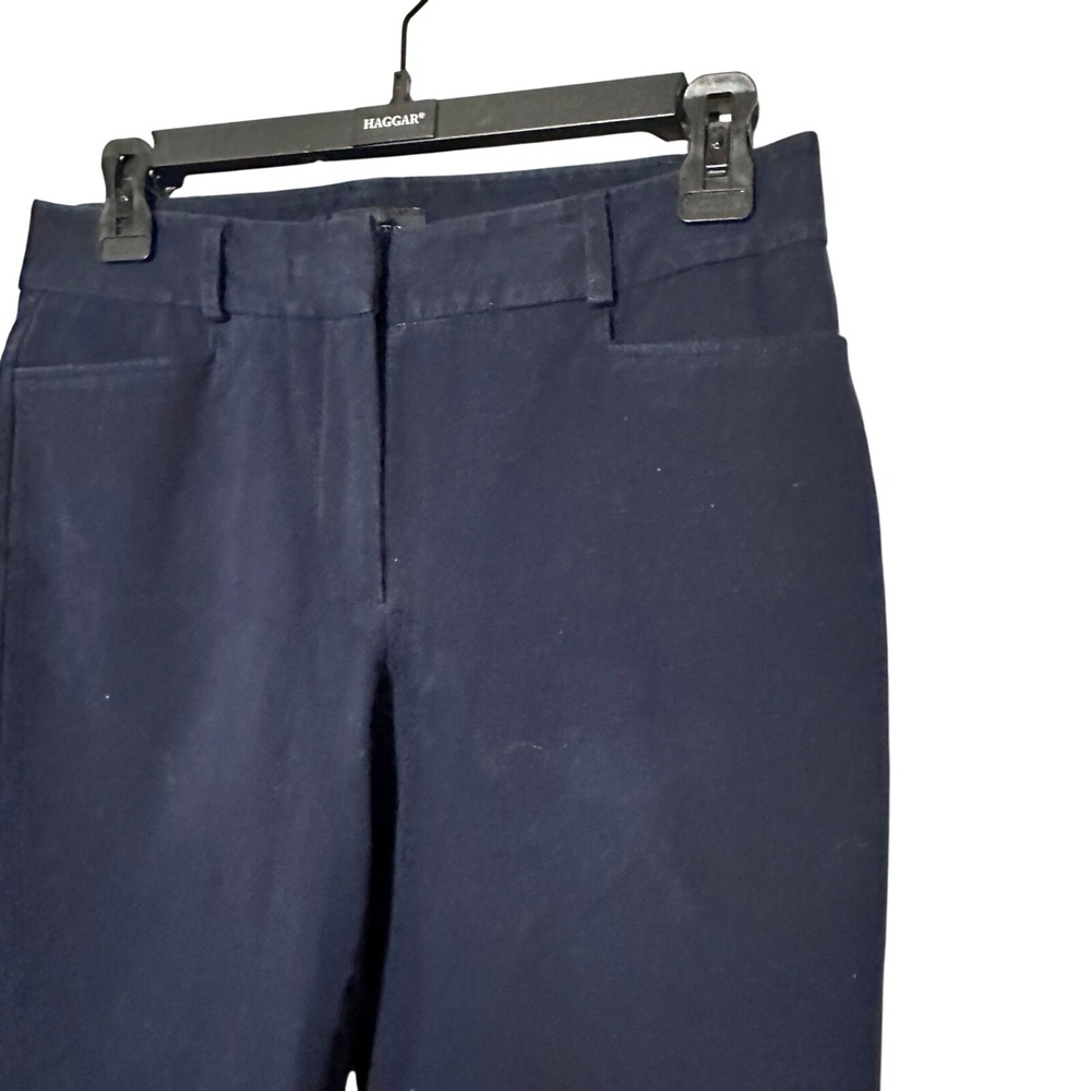 Talbots Heritage Fit Navy Blue Straight Leg Pants Womens Size 2 Cotton Stretch